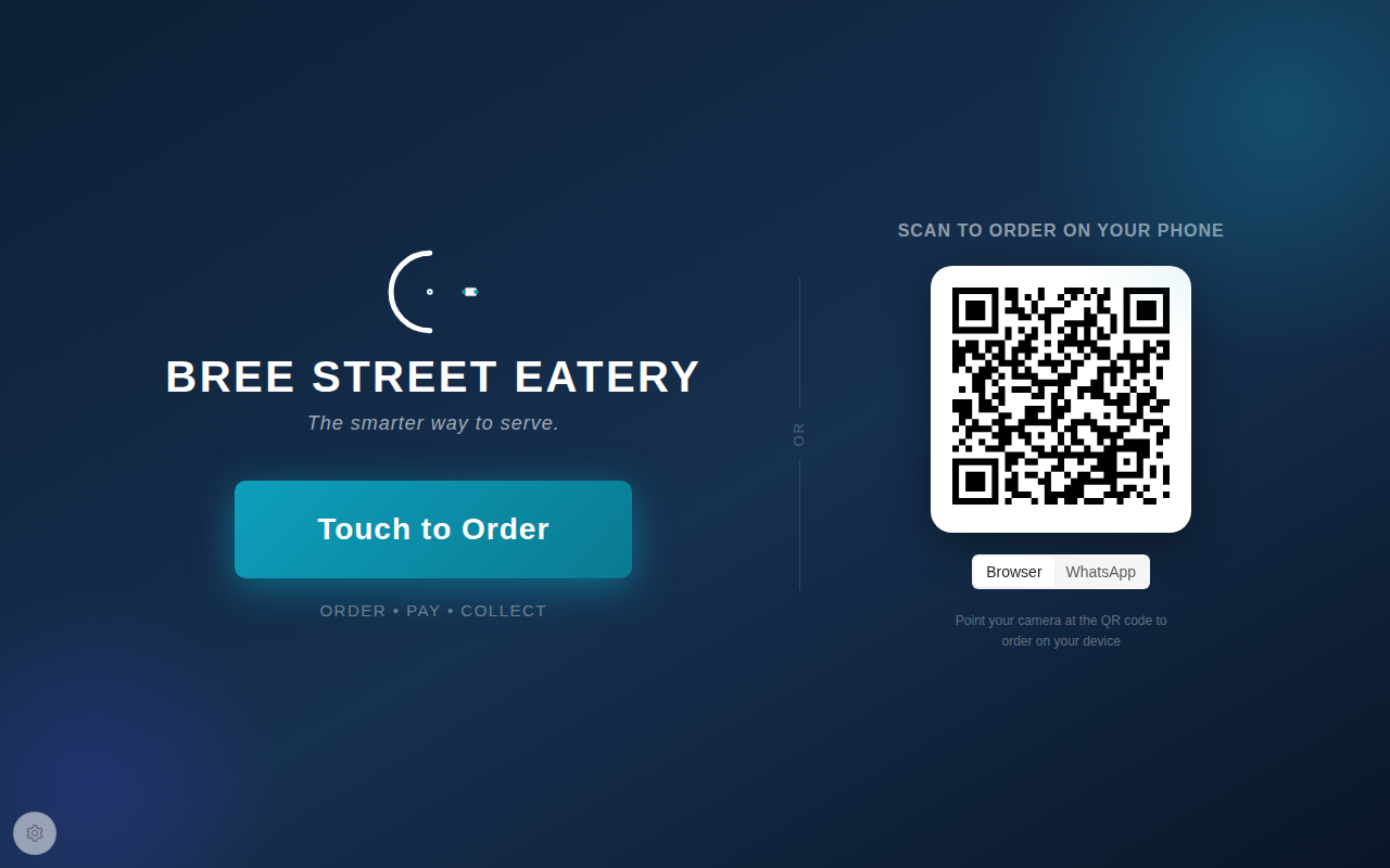 A shared tablet at the counter